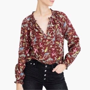 Point Sur by J. crew NWT brown bird blouse, small